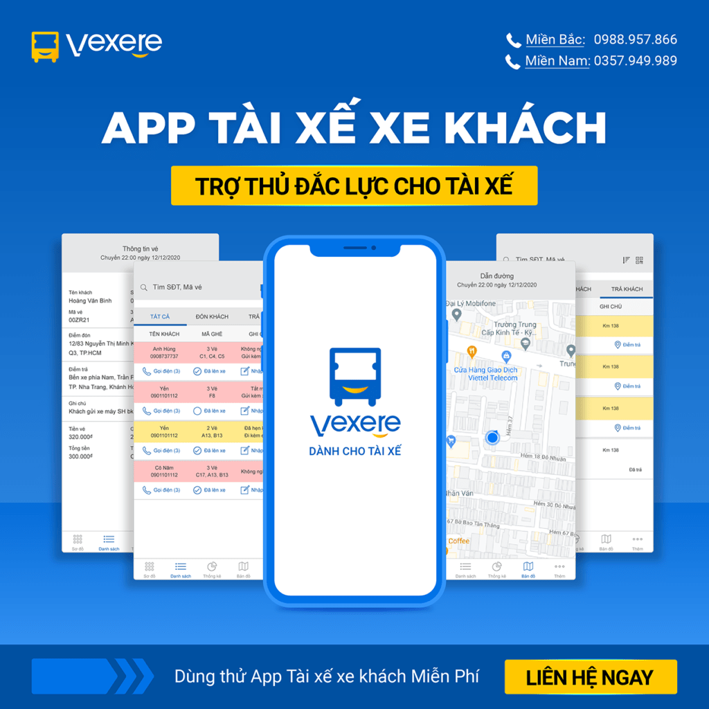 App tài xế xe khách VeXeRe - Phần Mềm Nhà Xe VeXeRe